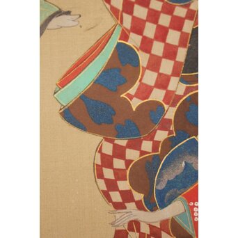 倣 岩佐又兵衛 風俗画 絹本掛軸3幅対　Z201 