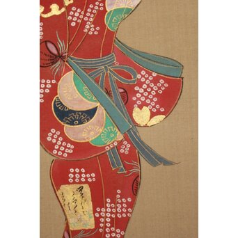 倣 岩佐又兵衛 風俗画 絹本掛軸3幅対　Z201 