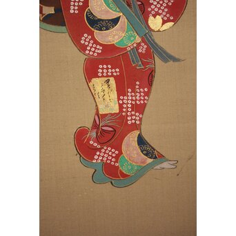 倣 岩佐又兵衛 風俗画 絹本掛軸3幅対　Z201 