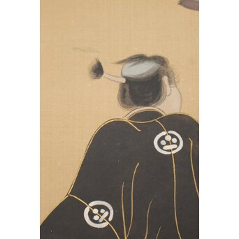 倣 岩佐又兵衛 風俗画 絹本掛軸3幅対　Z201 