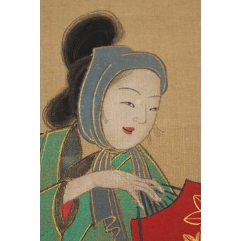 倣 岩佐又兵衛 風俗画 絹本掛軸3幅対　Z201 