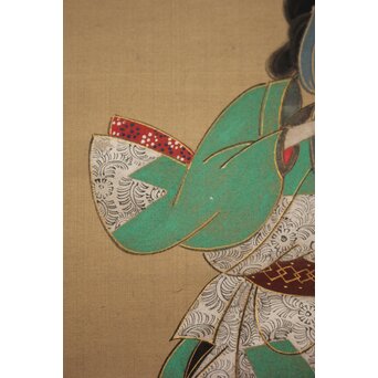 倣 岩佐又兵衛 風俗画 絹本掛軸3幅対　Z201 