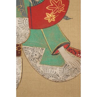 倣 岩佐又兵衛 風俗画 絹本掛軸3幅対　Z201 