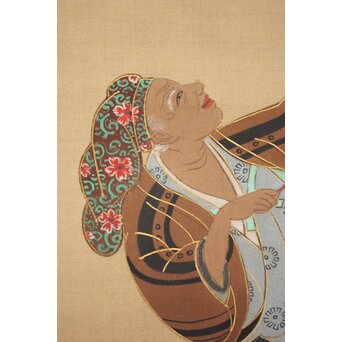 倣 岩佐又兵衛 風俗画 絹本掛軸3幅対　Z201 