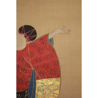 倣 岩佐又兵衛 風俗画 絹本掛軸3幅対　Z201 