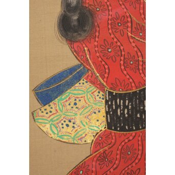 倣 岩佐又兵衛 風俗画 絹本掛軸3幅対　Z201 