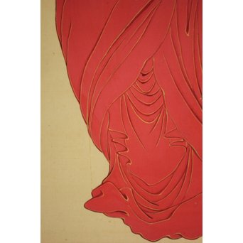 倣 月岡雪鼎 肉筆浮世絵【地獄太夫】絹本掛軸双福　Z202 