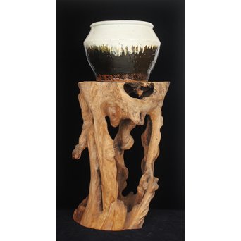 根木台 木彫自然木　X194 