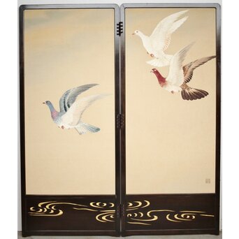 刺繍画 屏風　Z203 