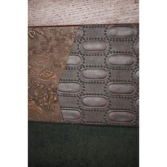 異国船 金唐革紙風 屏風　Z204 