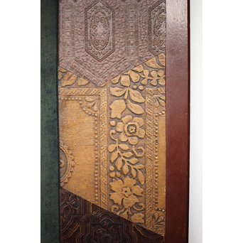 異国船 金唐革紙風 屏風　Z204 