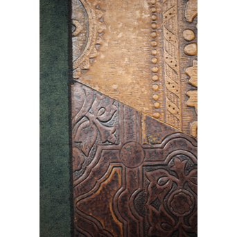 異国船 金唐革紙風 屏風　Z204 