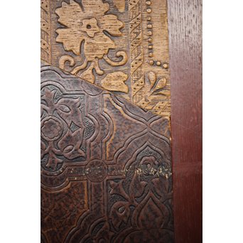 異国船 金唐革紙風 屏風　Z204 