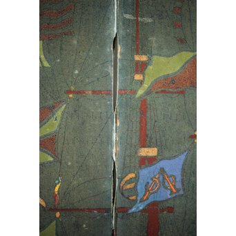 異国船 金唐革紙風 屏風　Z204 