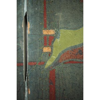 異国船 金唐革紙風 屏風　Z204 