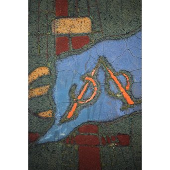 異国船 金唐革紙風 屏風　Z204 