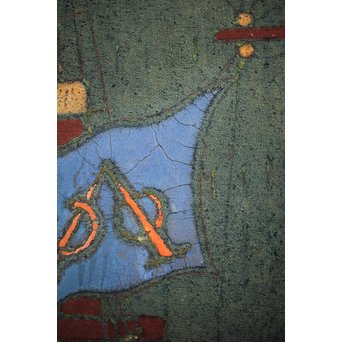 異国船 金唐革紙風 屏風　Z204 