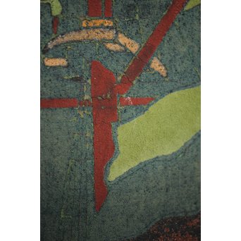 異国船 金唐革紙風 屏風　Z204 