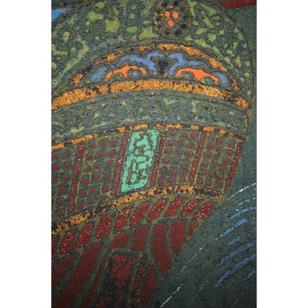 異国船 金唐革紙風 屏風　Z204 