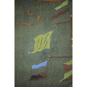 異国船 金唐革紙風 屏風　Z204 