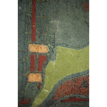 異国船 金唐革紙風 屏風　Z204 