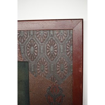 異国船 金唐革紙風 屏風　Z204 