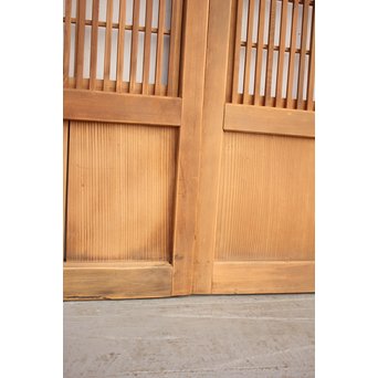 障子枠付 白木格子戸 4枚1組　L1018 