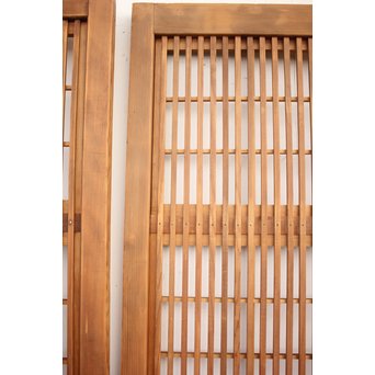 障子枠付 白木格子戸 4枚1組　L1018 