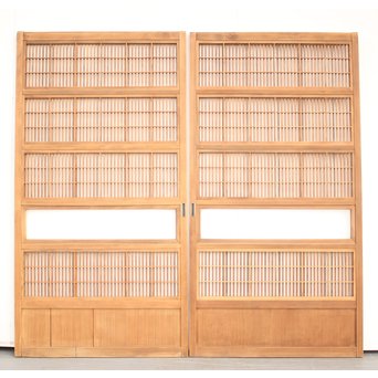 障子枠付 白木格子戸 4枚1組　L1018 