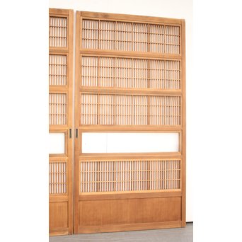 障子枠付 白木格子戸 4枚1組　L1018 