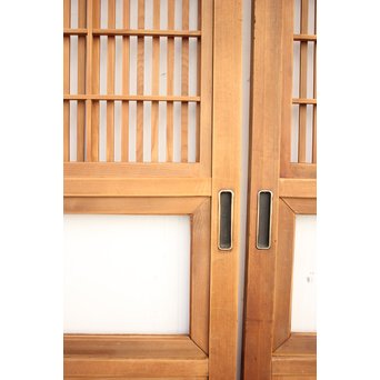 障子枠付 白木格子戸 4枚1組　L1018 