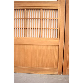 障子枠付 白木格子戸 4枚1組　L1018 