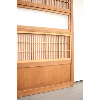 障子枠付 白木格子戸 4枚1組　L1018 