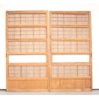障子枠付 白木格子戸 4枚1組　L1018 