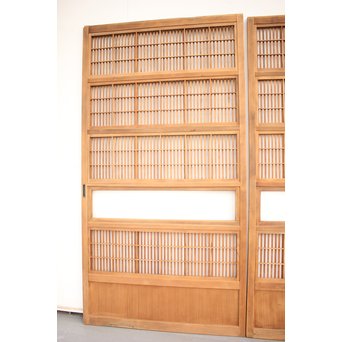 障子枠付 白木格子戸 4枚1組　L1018 