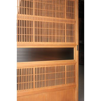 障子枠付 白木格子戸 4枚1組　L1018 