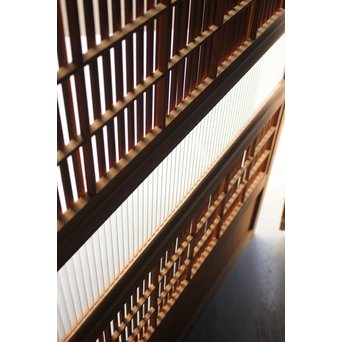 障子枠付 白木格子戸 4枚1組　L1018 