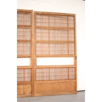 障子枠付 白木格子戸 4枚1組　L1018 