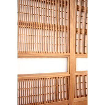 障子枠付 白木格子戸 4枚1組　L1018 