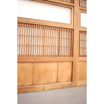 障子枠付 白木格子戸 4枚1組　L1018 