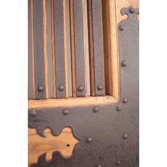 鉄金具 総欅格子蔵戸　W986Y 