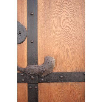 鉄金具 総欅格子蔵戸　W986Y 