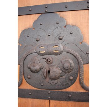 鉄金具 総欅格子蔵戸　W986Y 