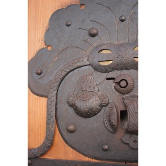 鉄金具 総欅格子蔵戸　W986Y 