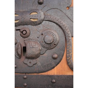 鉄金具 総欅格子蔵戸　W986Y 