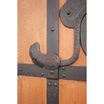 鉄金具 総欅格子蔵戸　W986Y 