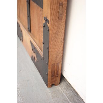 鉄金具 総欅格子蔵戸　W986Y 