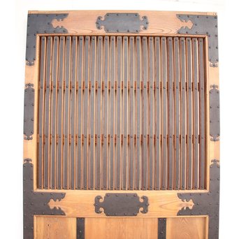 鉄金具 総欅格子蔵戸　W986Y 