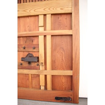 鉄金具 総欅格子蔵戸　W986Y 