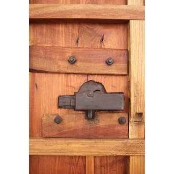 鉄金具 総欅格子蔵戸　W986Y 